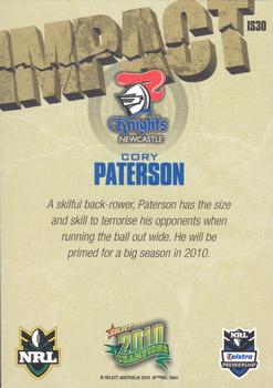 2010 NRL Champions - Impact Signature Gold #IS30 Cory Paterson Back
